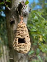 Load image into Gallery viewer, Handmade teardrop  weave rattan birdhouse 26x11x11cm
