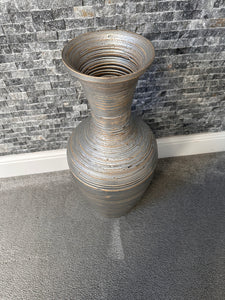 Silver handmade bamboo vase 60cm tall floor or table vase