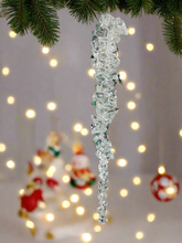 Load image into Gallery viewer, Handmade christmas tree hanging icicle measuring 4 x 2.5 x 23.5cm 4 pieces
