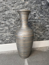 Indlæs billede til gallerivisning Silver handmade bamboo vase 60cm tall floor or table vase
