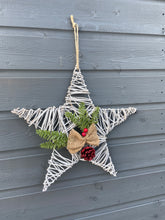 Load image into Gallery viewer, Handmade hanging star wreath 37 x 37 x 8cm seasonal
