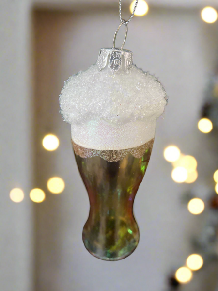 Glass beer/pint bauble tree hanging decoration/Christmas/seasonal/ glass hanging item