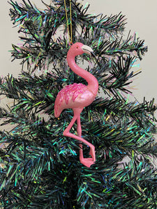 Christmas flamingo hanging decoration/christmas/seasonal/ glass hanging item