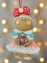 Indlæs billede til gallerivisning Resin Christmas gingerbread woman Christmas bauble tree hanging decoration/christmas/seasonal/ resin hanging item
