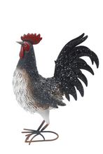 Laden Sie das Bild in den Galerie-Viewer, Garden metal cockerel/ hen white and black with white Specs named Daisy - Marissa&#39;s Garden &amp; Gift
