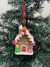 Load image into Gallery viewer, Resin Christmas gingerbread house Christmas bauble tree hanging decoration/christmas/seasonal/ resin hanging item
