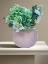 Load image into Gallery viewer, Small handmade rounded pastel pink 20cm bamboo vase
