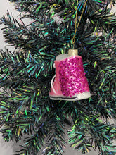 Load image into Gallery viewer, Glass Christmas pink glitter trainer shoe Christmas bauble tree hanging decoration/christmas/seasonal/ glass hanging item
