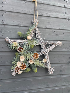 Handmade hanging star wreath 50 x 50 x 7cm