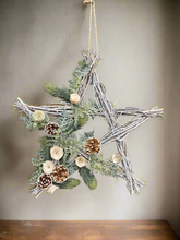 Load image into Gallery viewer, Handmade hanging star wreath 50 x 50 x 7cm
