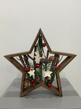 Load image into Gallery viewer, Handmade Christmas table wooden star deco 35 x 35 x 5cm decor/christmas/seasonal/shelf seasonal decorations
