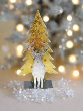 Load image into Gallery viewer, Handmade Christmas tree and reindeer t-light holder
