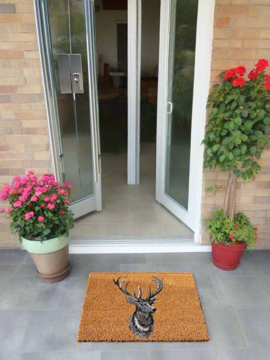 Stag Head Indoor & Outdoor Coir Doormat 60x 40 x 2cm