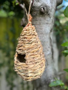 Handmade teardrop  weave rattan birdhouse 26x11x11cm