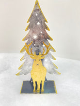 Load image into Gallery viewer, Handmade Christmas tree and reindeer t-light holder
