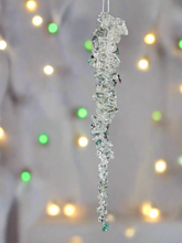 Indlæs billede til gallerivisning Handmade christmas tree hanging icicle measuring 4 x 2.5 x 23.5cm 4 pieces - Marissa&#39;s Garden &amp; Gift
