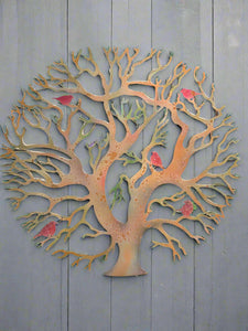 Tree of life bronze with peeling colourful effect wall art for outdoors and indoors 60cm - Marissa's Garden & Gift