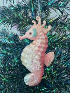 Glass sea horse Christmas bauble tree hanging decoration/christmas/seasonal/ glass hanging item