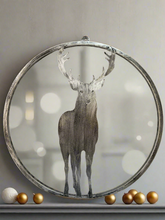 Indlæs billede til gallerivisning Handmade reindeer silver wall art for indoors/outdoors 30 x 1 x 32cm
