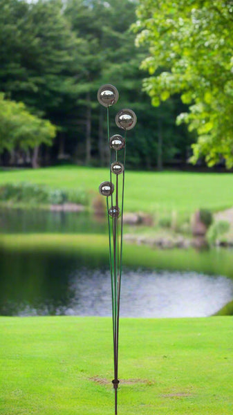 Handmade stainless steel balls rusty poles garden decor,Metal garden decor, metal yard art, outdoor metal decor,metal garden sculpture 199cm