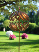 Load image into Gallery viewer, Kenwood Burnished Gold Garden Wind Sculpture Spinner - Marissa&#39;s Garden &amp; Gift
