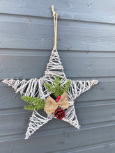 Load image into Gallery viewer, Handmade hanging star wreath 37 x 37 x 8cm seasonal
