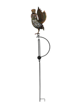 Afbeelding in Gallery-weergave laden, Handmade powder coated owl sculpture rocker 164cm tall - Marissa&#39;s Garden &amp; Gift
