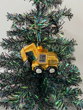 Load image into Gallery viewer, Glass Christmas yellow digger Christmas bauble tree hanging decoration/christmas/seasonal/ glass hanging item
