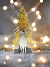 Load image into Gallery viewer, Handmade Christmas tree and reindeer t-light holder
