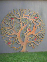 Load image into Gallery viewer, Tree of life bronze with peeling colourful effect wall art for outdoors and indoors 60cm
