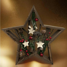 Laden Sie das Bild in den Galerie-Viewer, Handmade Christmas table wooden star deco 35 x 35 x 5cm decor/christmas/seasonal/shelf seasonal decorations
