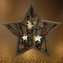 Load image into Gallery viewer, Handmade Christmas table wooden star deco 35 x 35 x 5cm decor/christmas/seasonal/shelf seasonal decorations
