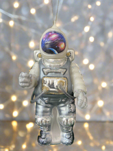 Load image into Gallery viewer, Glass Christmas astronaut Christmas bauble tree hanging decoration/christmas/seasonal/ glass hanging item
