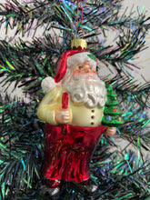 Afbeelding in Gallery-weergave laden, Glass Christmas tree Santa Claus/Father Christmas Christmas bauble tree hanging decoration/christmas/seasonal/ glass hanging item
