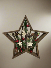 Afbeelding in Gallery-weergave laden, Handmade Christmas table wooden star deco 35 x 35 x 5cm decor/christmas/seasonal/shelf seasonal decorations
