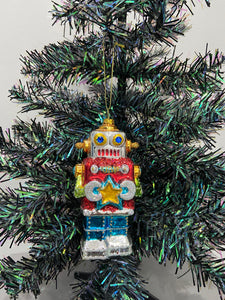 Glass Christmas robot Christmas bauble tree hanging decoration/christmas/seasonal/ glass hanging item