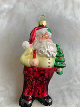 Load image into Gallery viewer, Glass Christmas tree Santa Claus/Father Christmas Christmas bauble tree hanging decoration/christmas/seasonal/ glass hanging item
