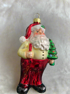 Glass Christmas tree Santa Claus/Father Christmas Christmas bauble tree hanging decoration/christmas/seasonal/ glass hanging item