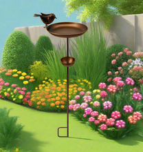 Laden Sie das Bild in den Galerie-Viewer, Bronze powder coated bird feeder for garden/outdoor
