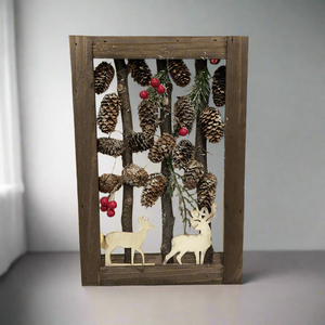 Handmade Christmas wooden scene table decor/christmas/seasonal/shelf seasonal decorations