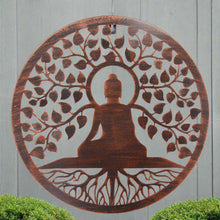 Charger l&#39;image dans la galerie, Handmade bronze 40cm budha tree of life with roots wall art suitable for indoors/outdoors anniversary/birthday gift - Marissa&#39;s Garden &amp; Gift
