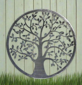 Handmade silver tree of life wall art indoors/outdoors 60cm - Marissa's Garden & Gift