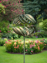 Load image into Gallery viewer, Kenwood Burnished Gold Garden Wind Sculpture Spinner - Marissa&#39;s Garden &amp; Gift
