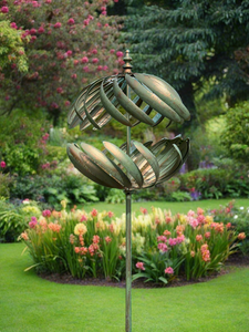 Kenwood Burnished Gold Garden Wind Sculpture Spinner - Marissa's Garden & Gift