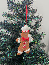 Load image into Gallery viewer, Resin Christmas gingerbread man Christmas bauble tree hanging decoration/christmas/seasonal/ resin hanging item
