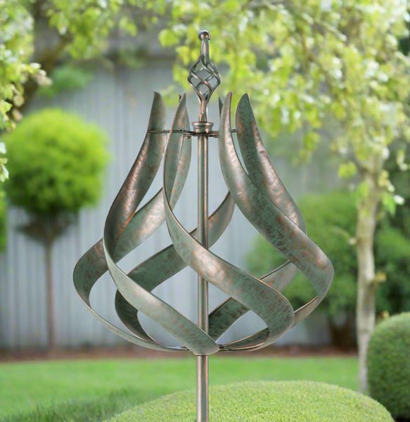 Roseland verdigris garden wind sculpture spinner - Marissa's Garden & Gift