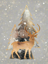 Load image into Gallery viewer, Handmade Christmas trees and reindeer t-light holder 34 x 10 x 45cm
