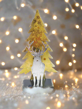 Load image into Gallery viewer, Handmade Christmas tree and reindeer t-light holder
