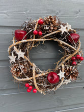 Load image into Gallery viewer, Handmade hanging wreath/ Christmas seasonal decor 25 x 25 x 7cm
