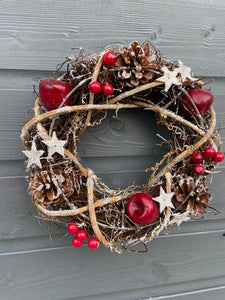 Handmade hanging wreath/ Christmas seasonal decor 25 x 25 x 7cm